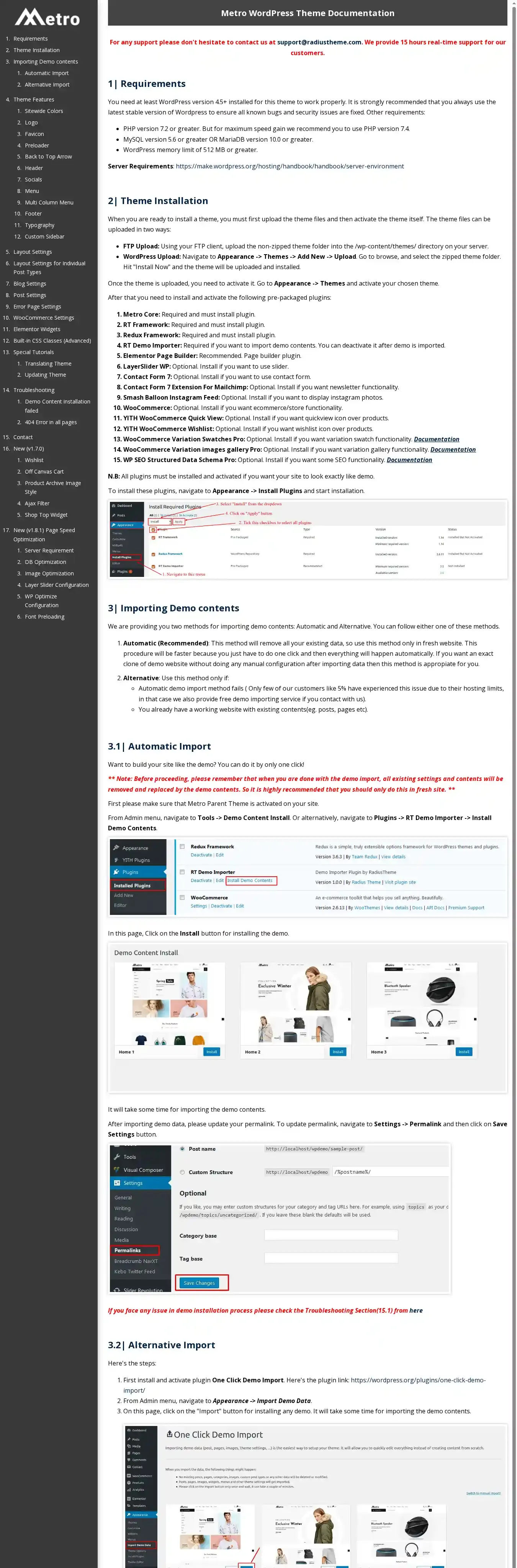 Metro home page on desktop