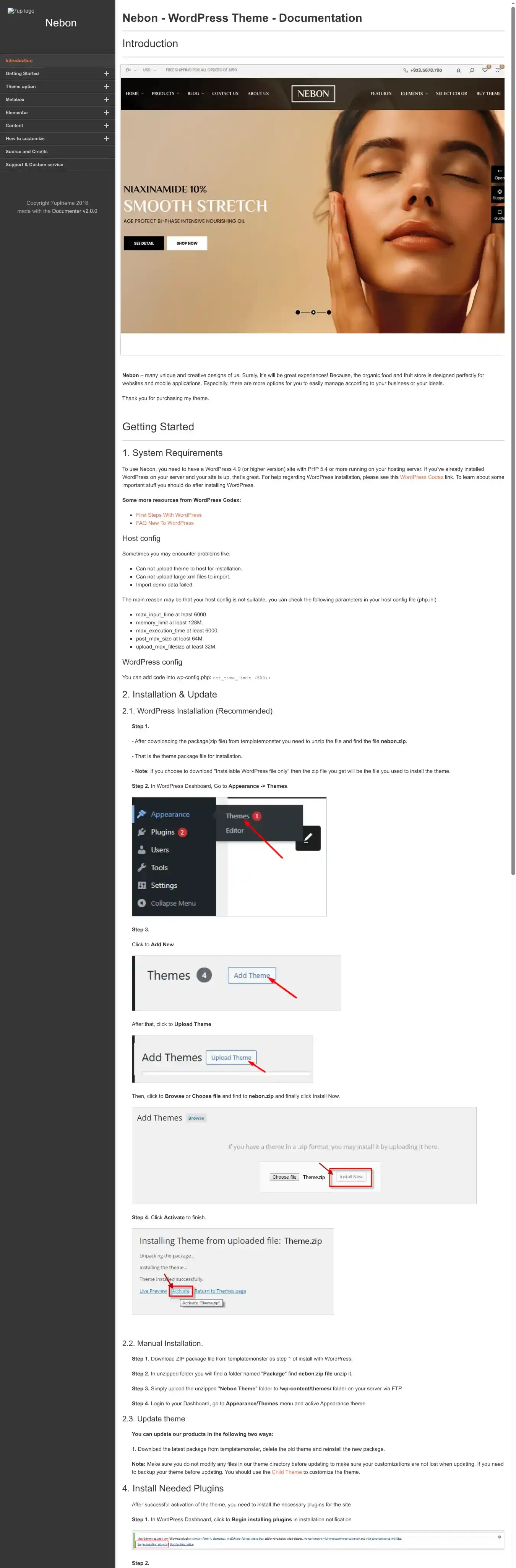 Nebon home page on desktop