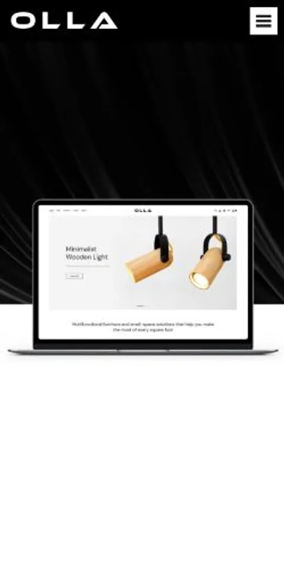 Olla home page on mobile
