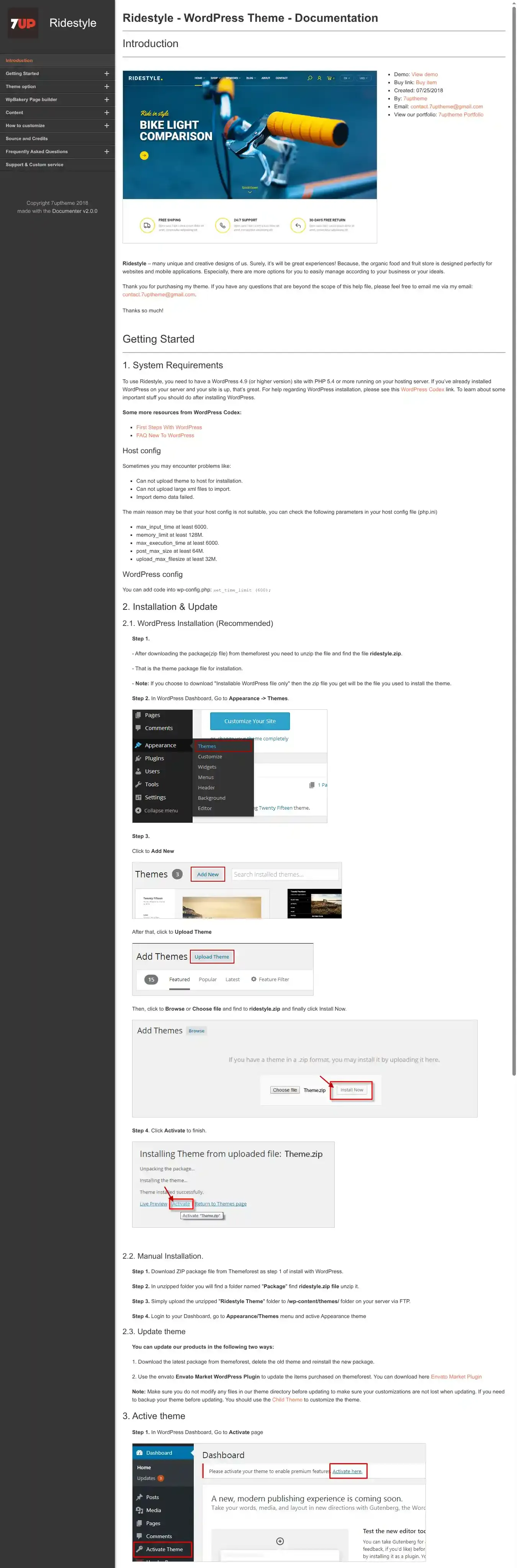 Ridestyle -Bike Sport Store home page on desktop
