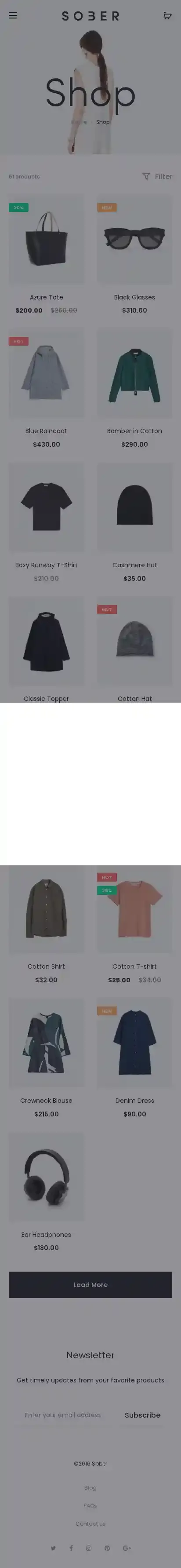 Sober home page on mobile