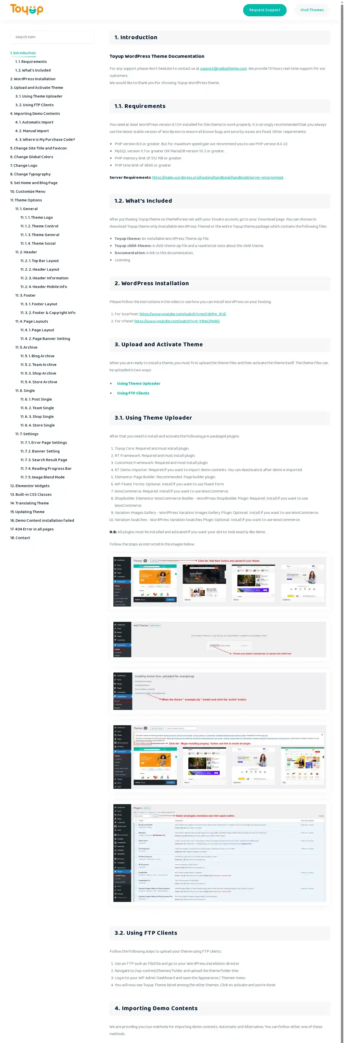 Toyup home page on desktop