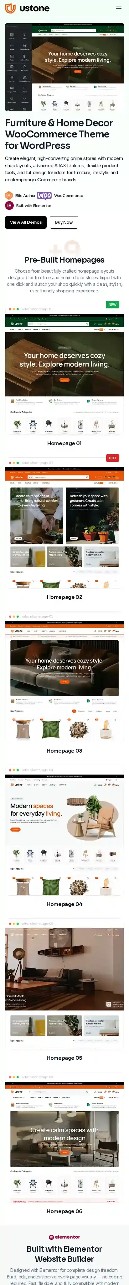 Ustone home page on mobile