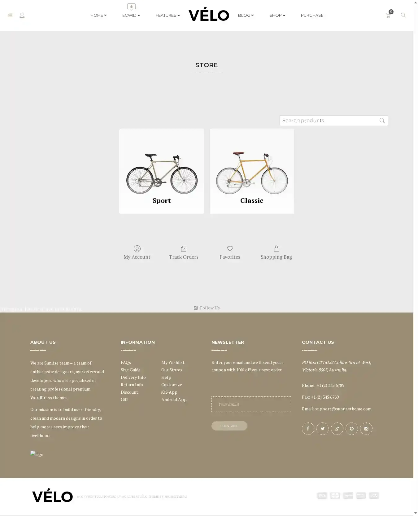 Velo home page on desktop