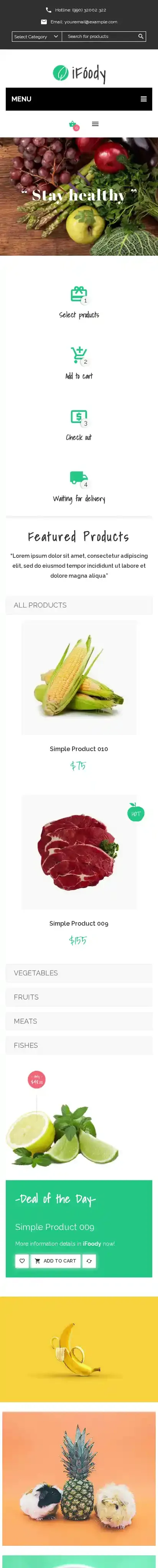 VG iFoody home page on mobile