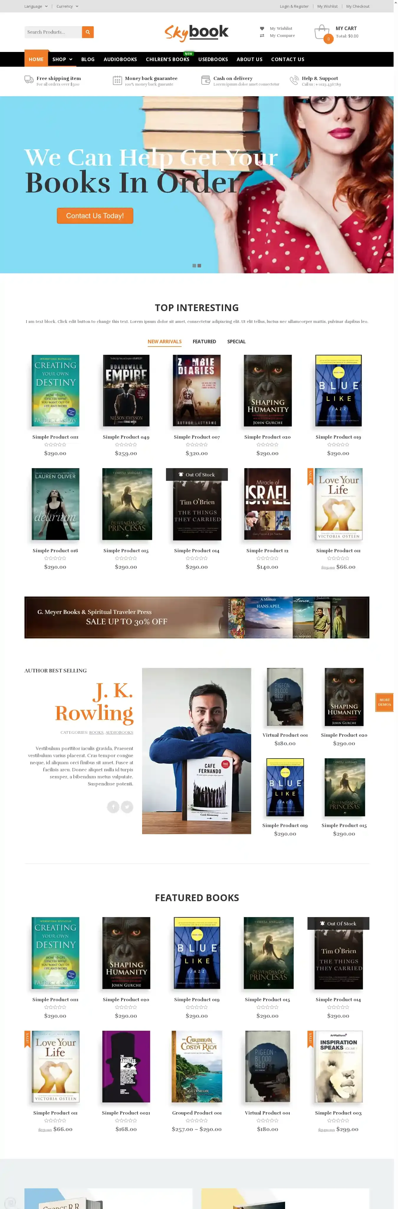 VG Skybook home page on desktop