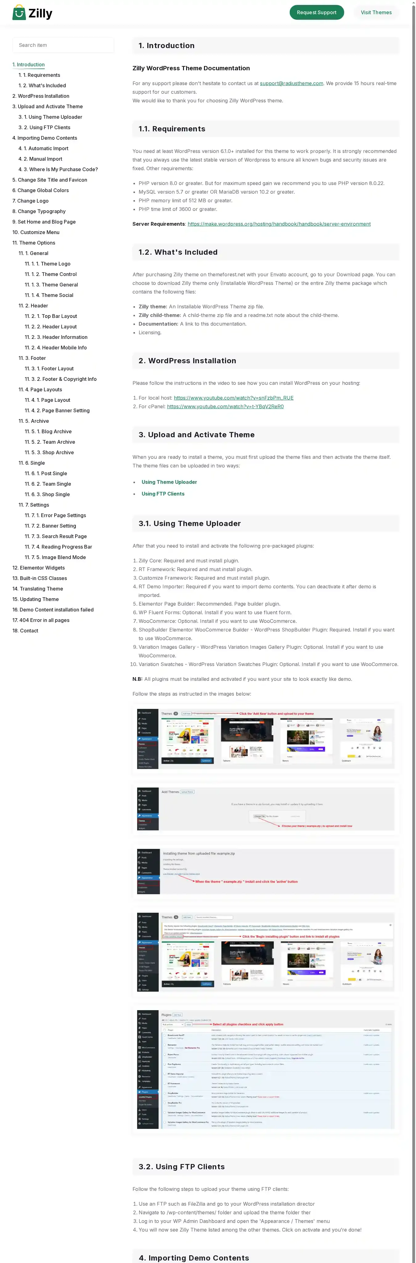 Zilly home page on desktop