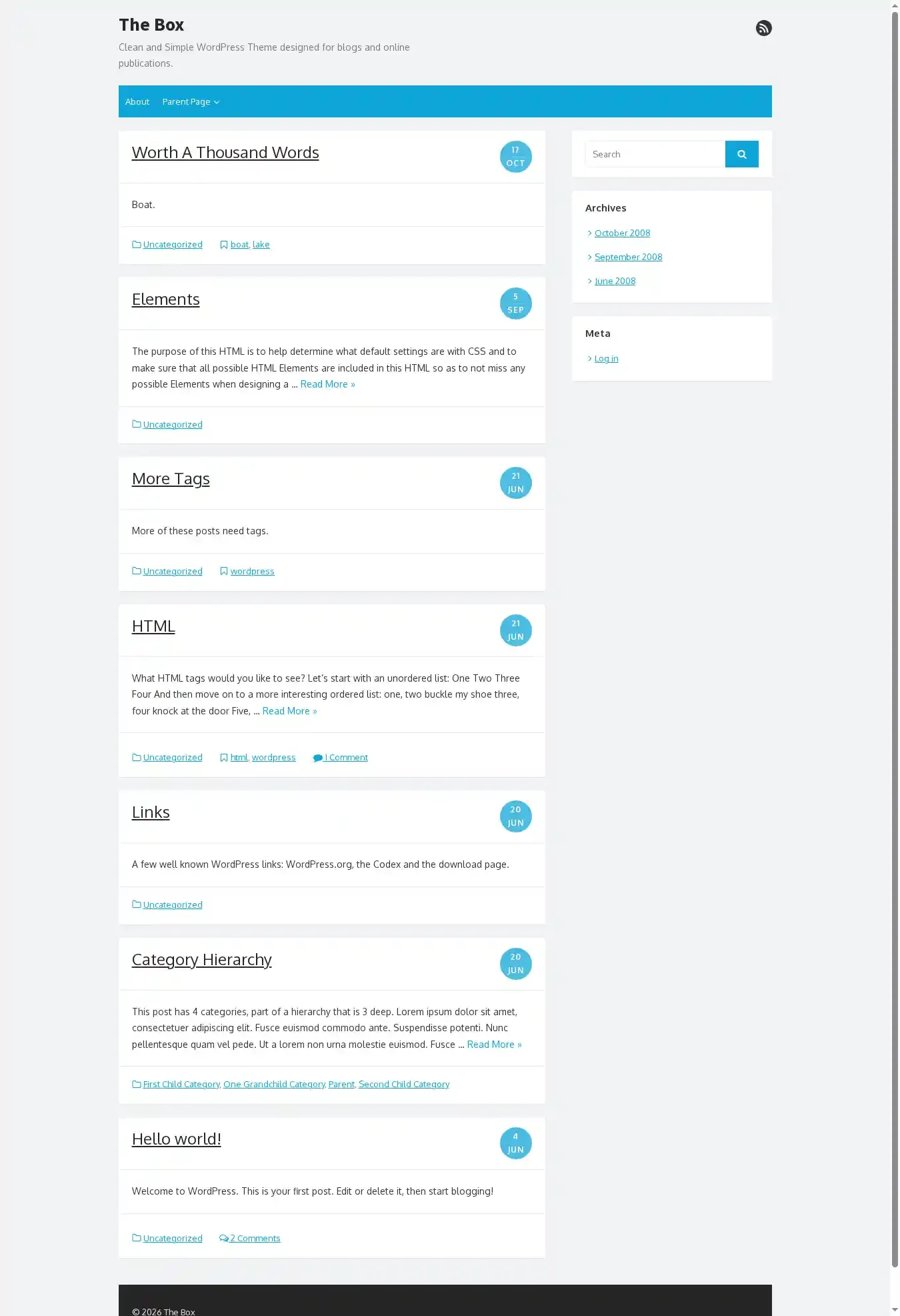 The Box home page on desktop