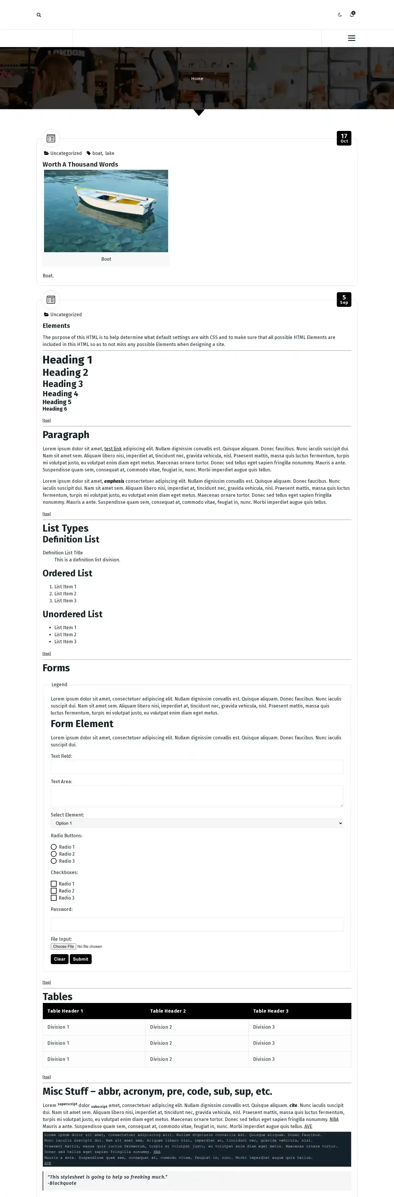 TimeBlog home page on desktop