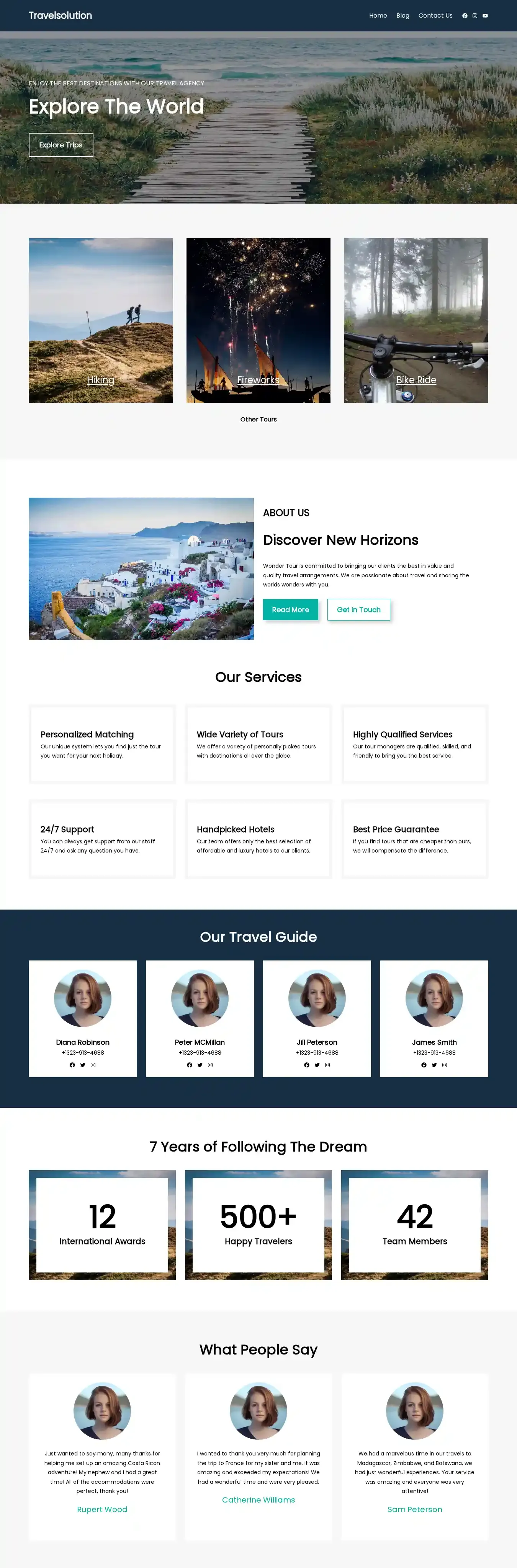 Travelsolution home page on desktop