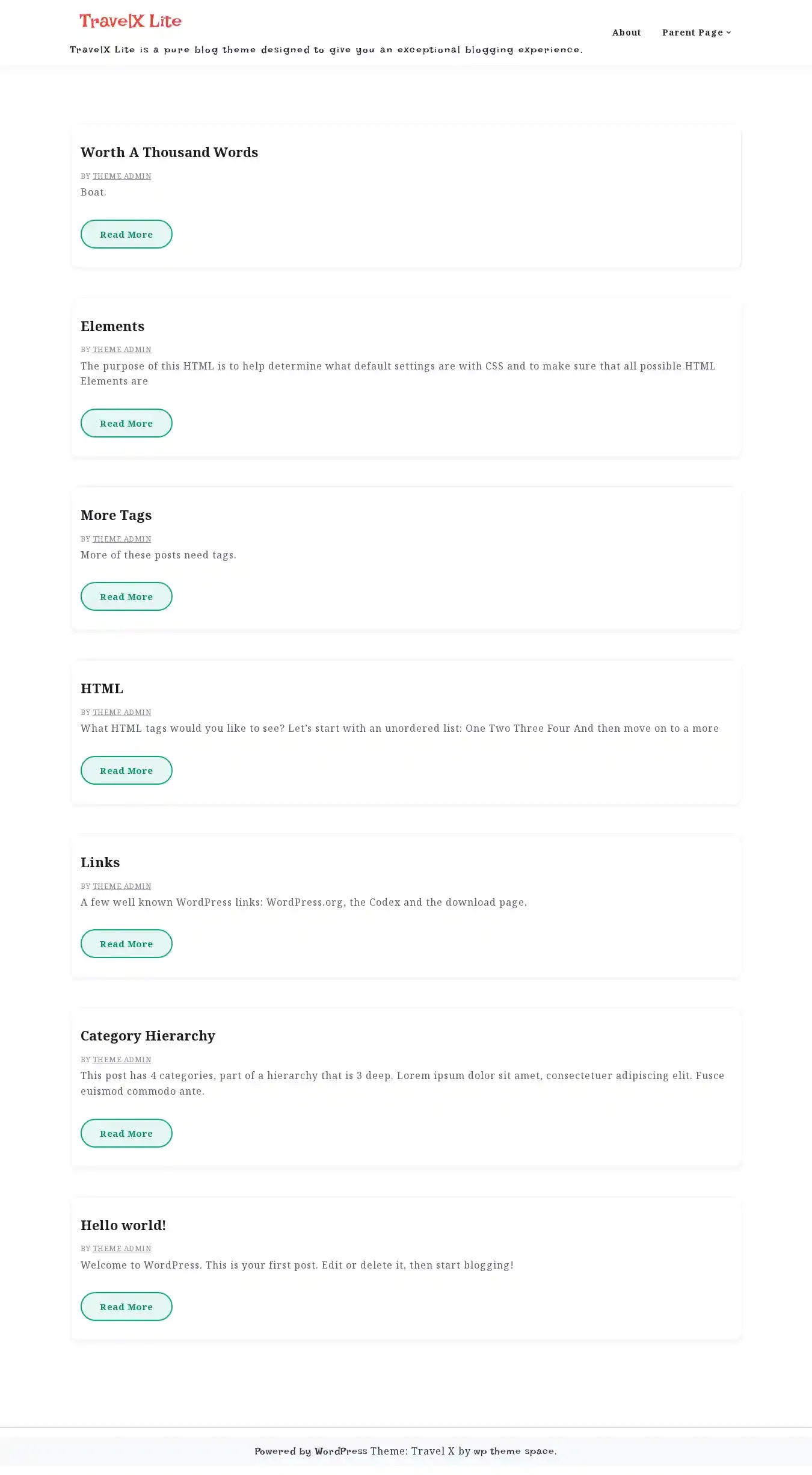 TravelX Lite home page on desktop