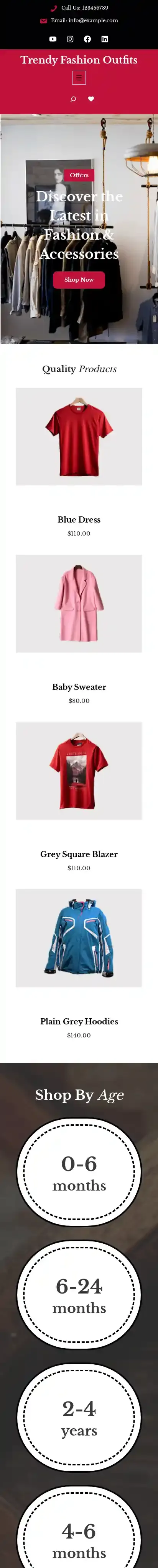 Trendy Fashion Outfits home page on mobile