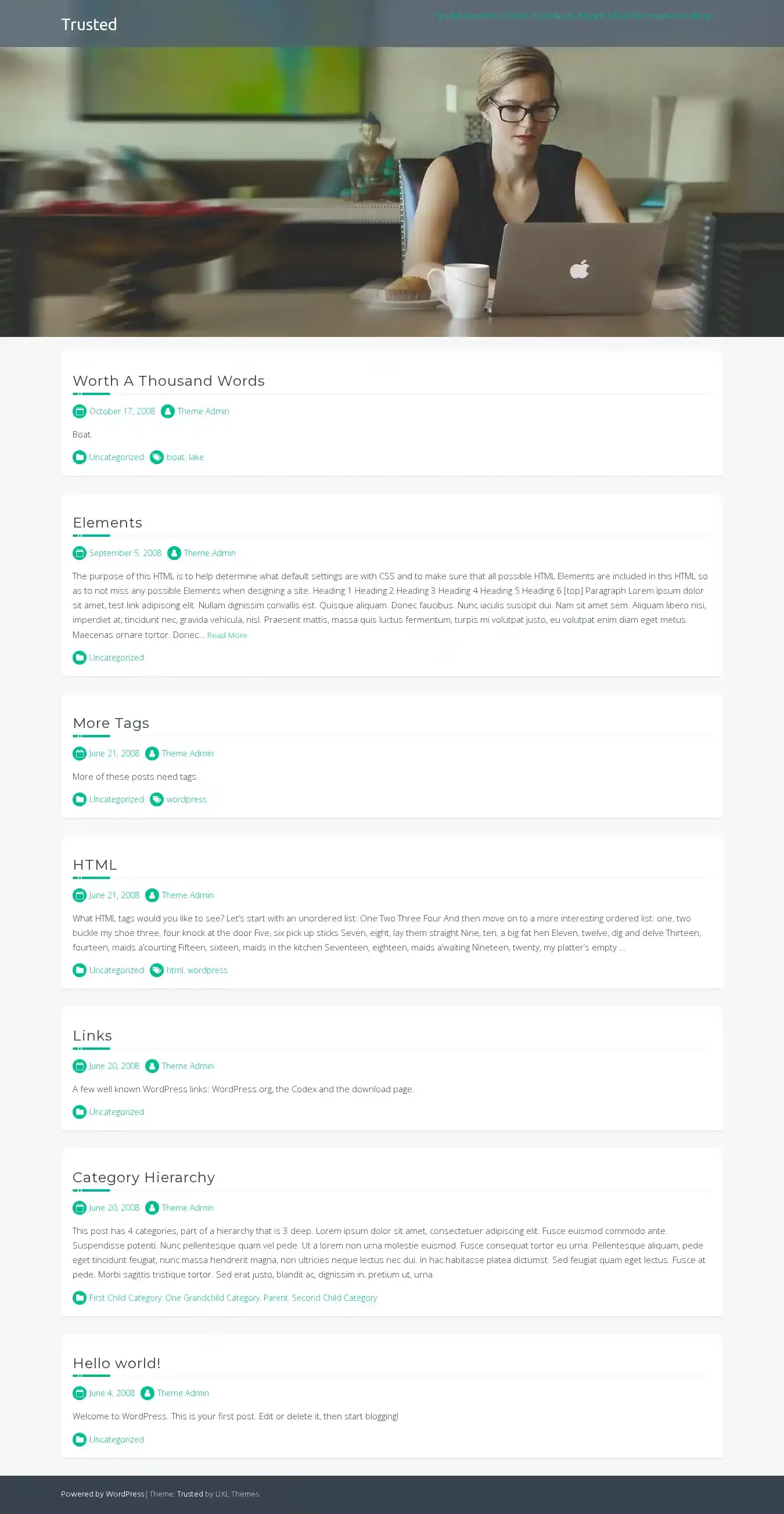 Trusted home page on desktop