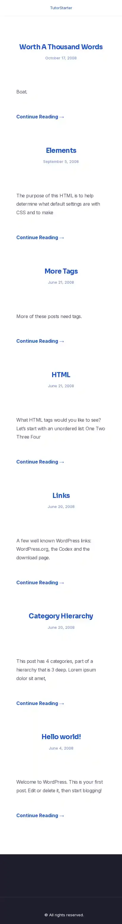 TutorStarter home page on mobile