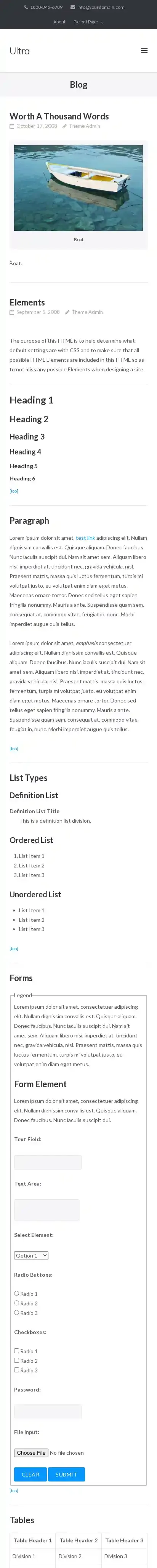 Ultra home page on mobile