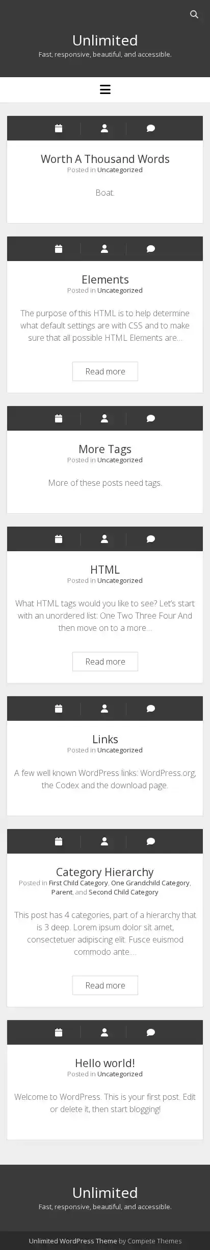 Unlimited home page on mobile
