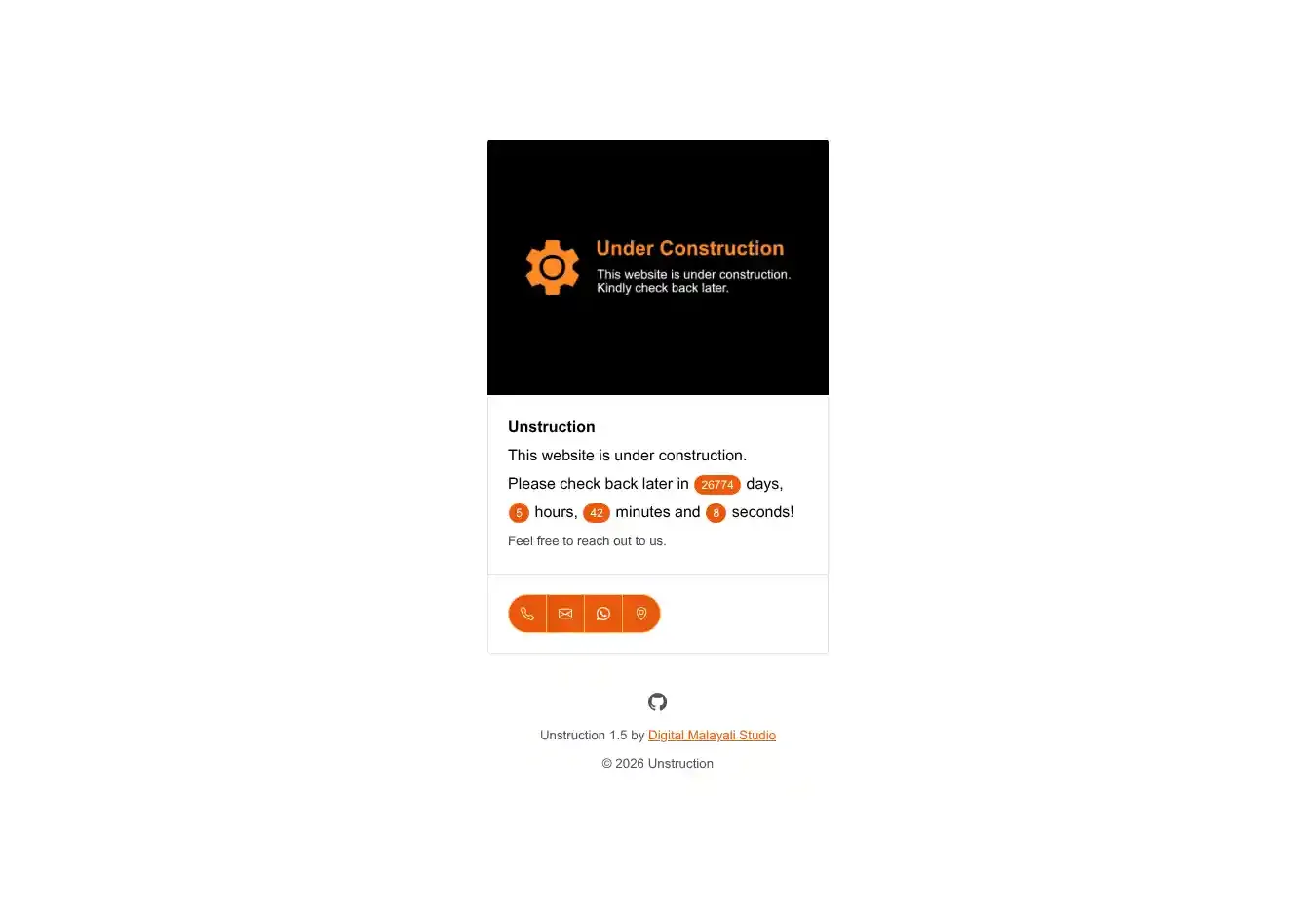 Unstruction home page on desktop