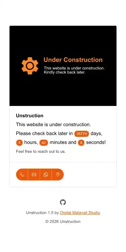 Unstruction home page on mobile