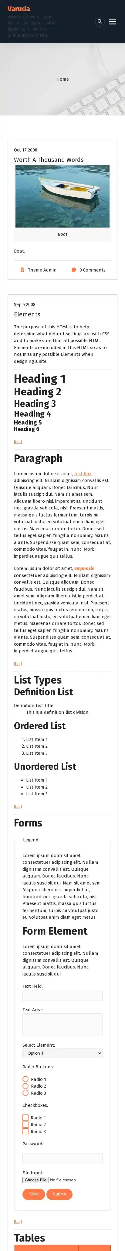Varuda home page on mobile