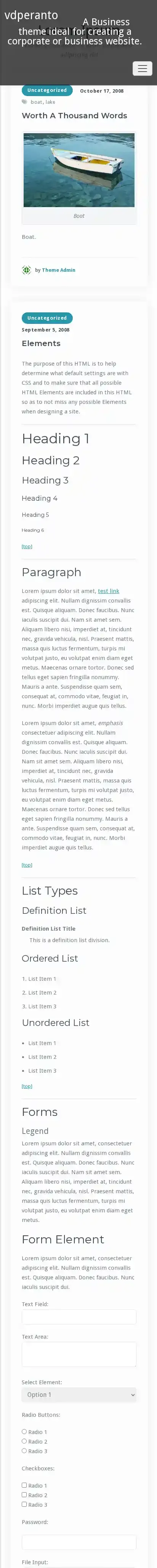 vdperanto home page on mobile