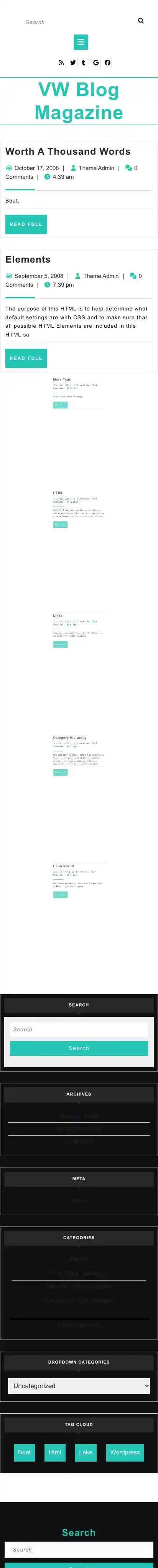 VW Blog Magazine home page on mobile