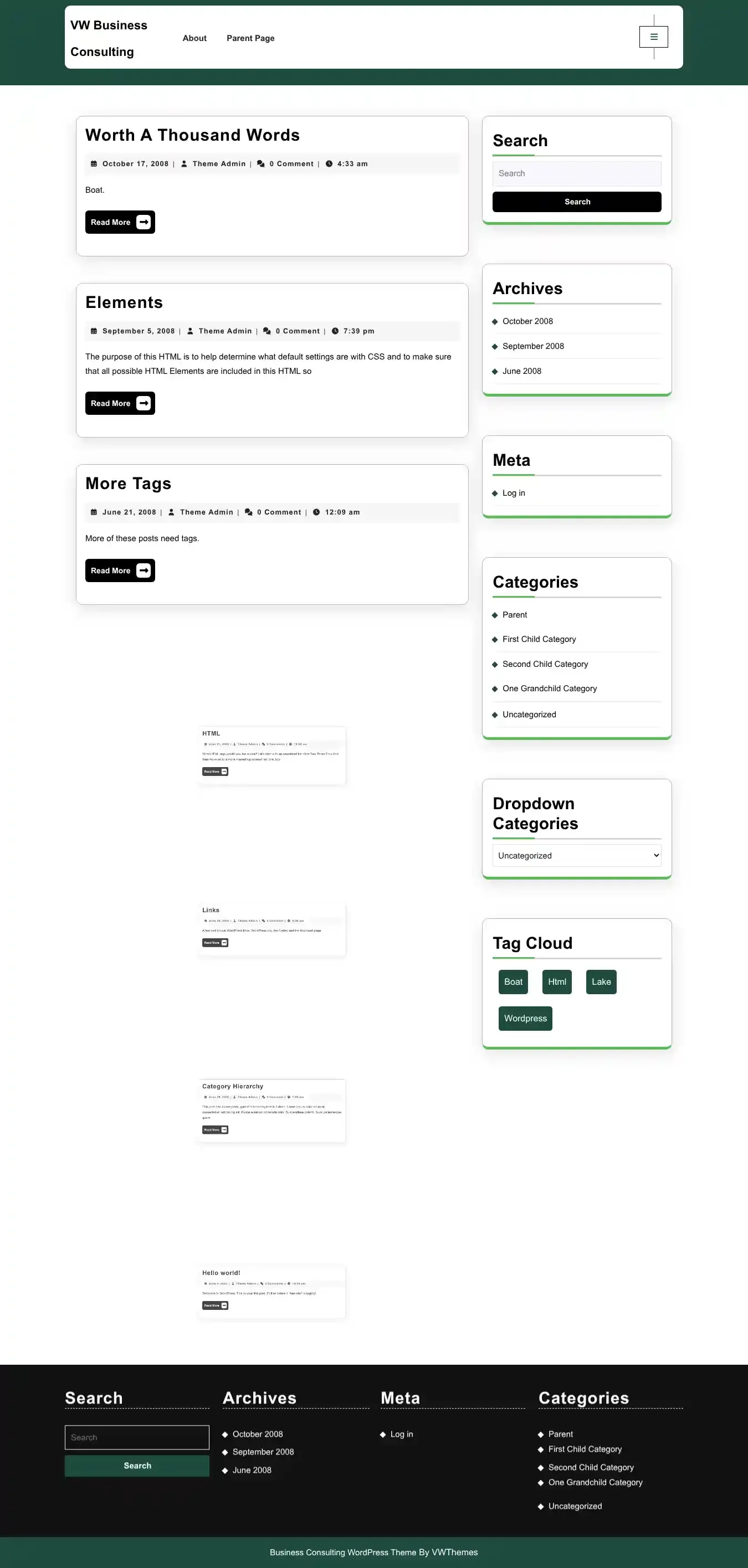 VW Business Consulting home page on desktop