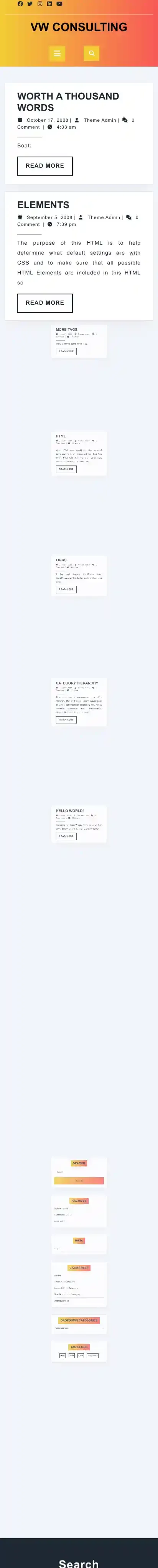 VW Consulting home page on mobile