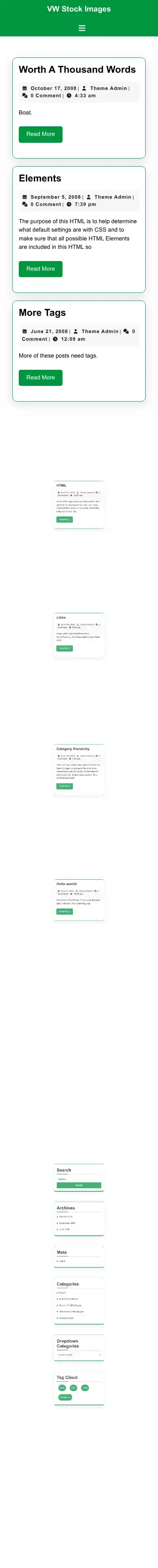 VW Stock Images home page on mobile
