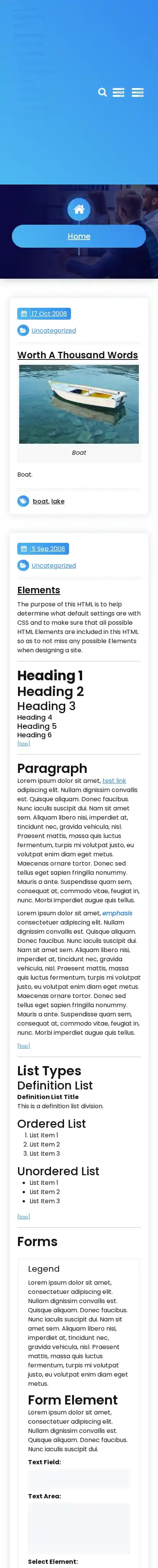 Websy home page on mobile