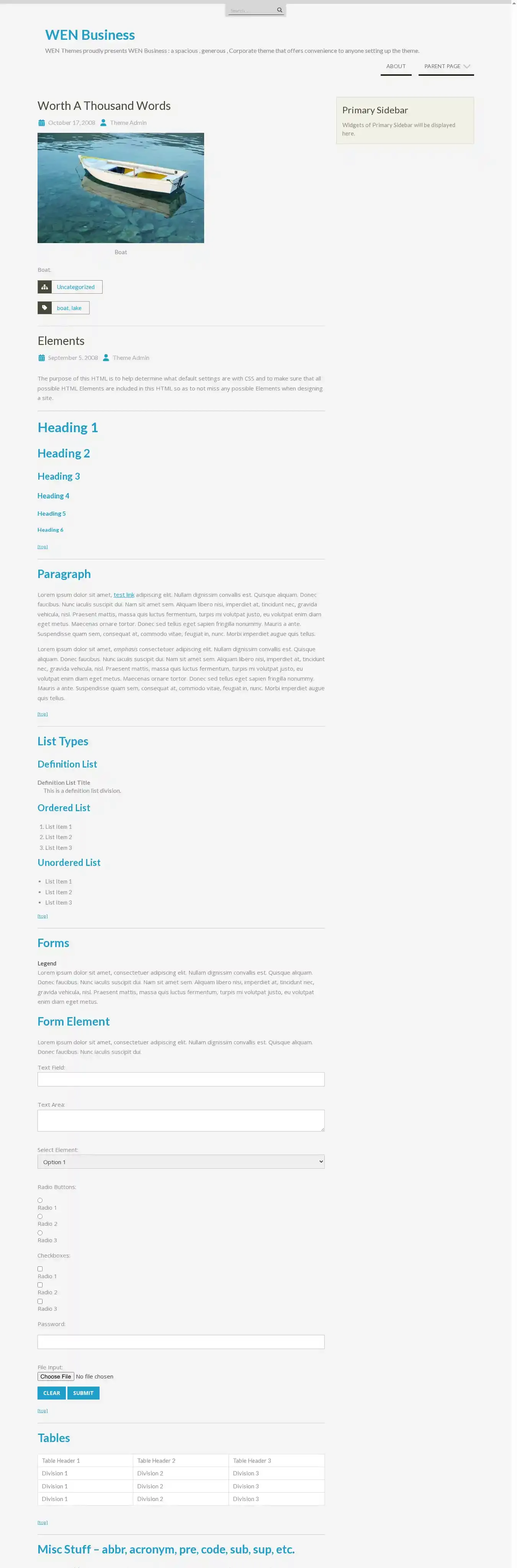 WEN Business home page on desktop