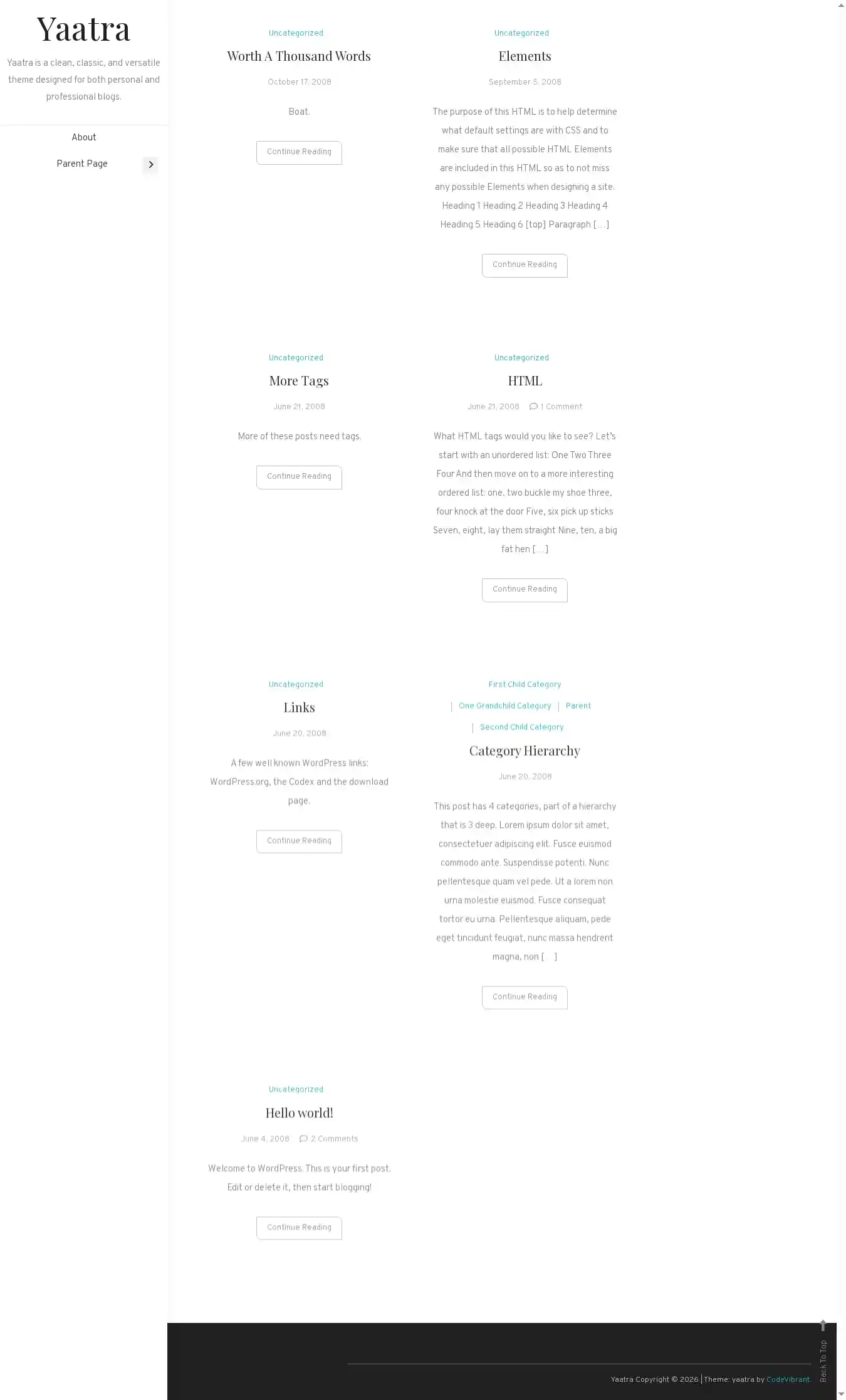 Yaatra home page on desktop
