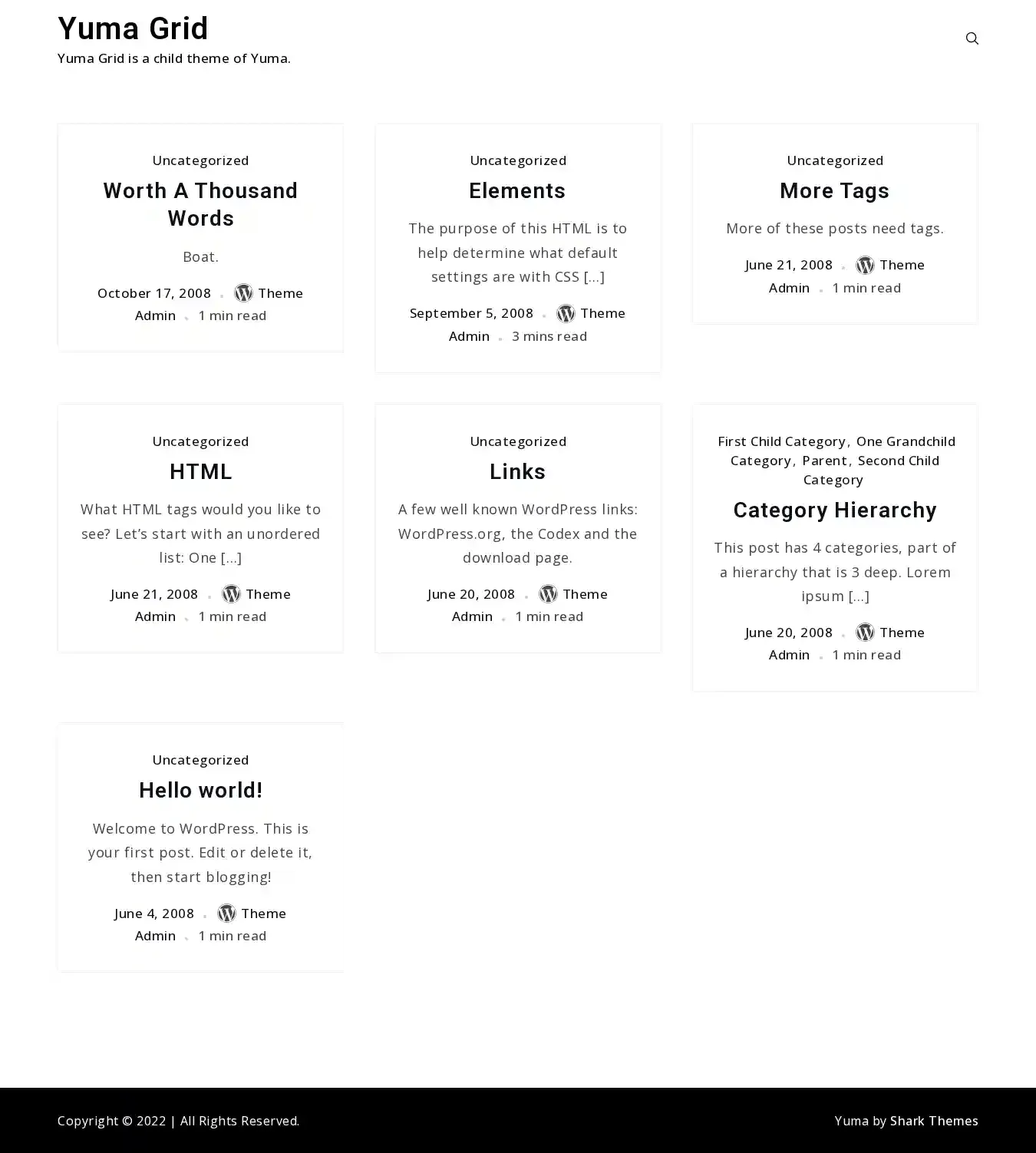 Yuma Grid home page on desktop