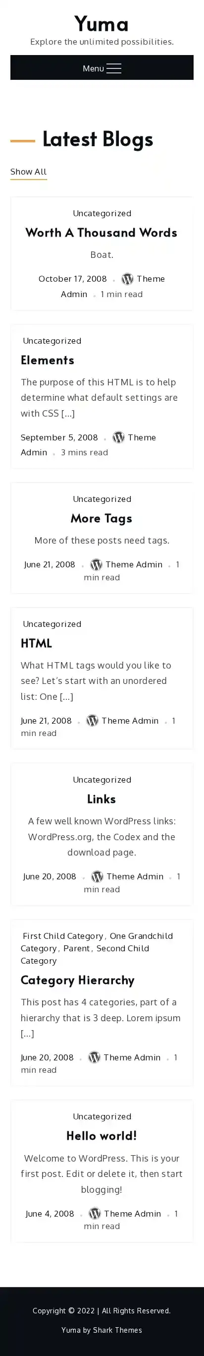Yuma home page on mobile