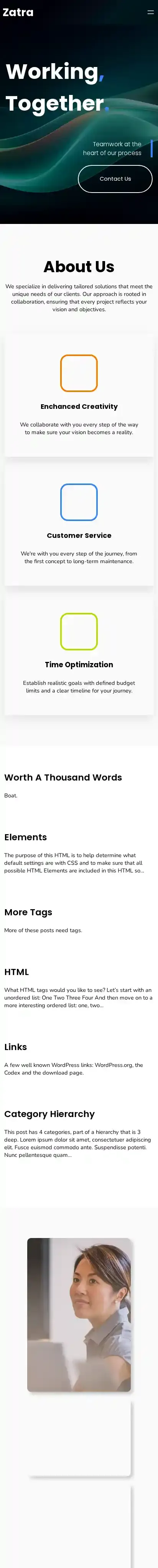 Zatra home page on mobile