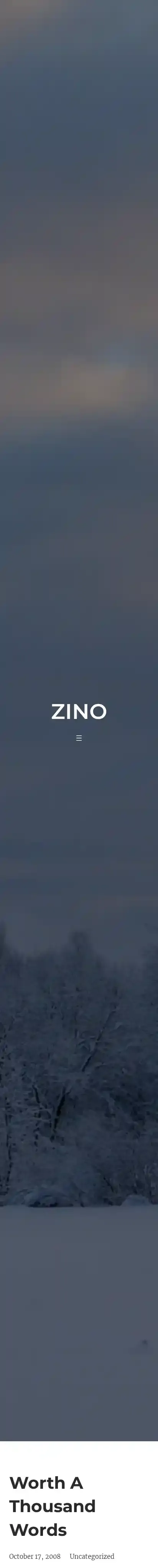 Zino home page on mobile